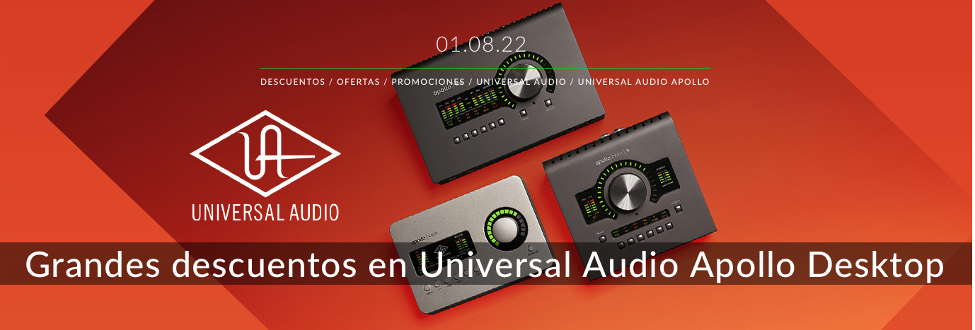 Te ofrecemos increíbles descuentos en Universal Audio Apollo, una oportunidad única con la que podrás ahorrar hasta 300€ en interfaces Apollo Desktop seleccionadas.