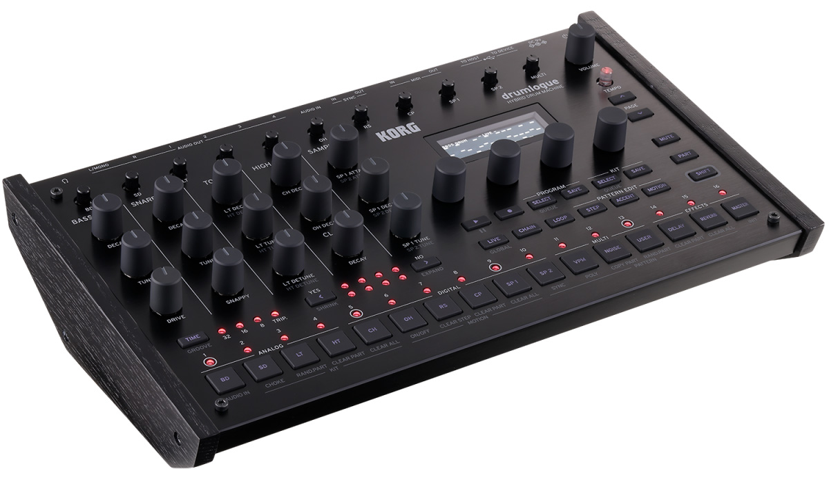Korg Drumlogue es una caja de ritmos híbrida con secuenciador y motores de última generación que te permite crear ritmos únicos para cualquier tipo de producción musical.