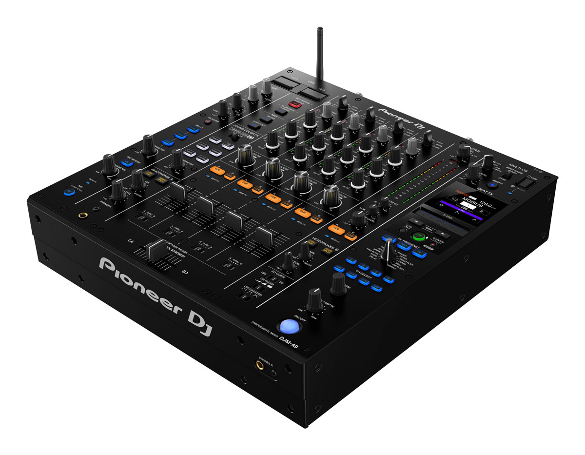 Pioneer DJ DJM-A9 es un nuevo mezclador DJ profesional de 4 canales que ofrece una calidad de sonido extraordinariamente clara, con Beat FX avanzados, conectividad ampliada