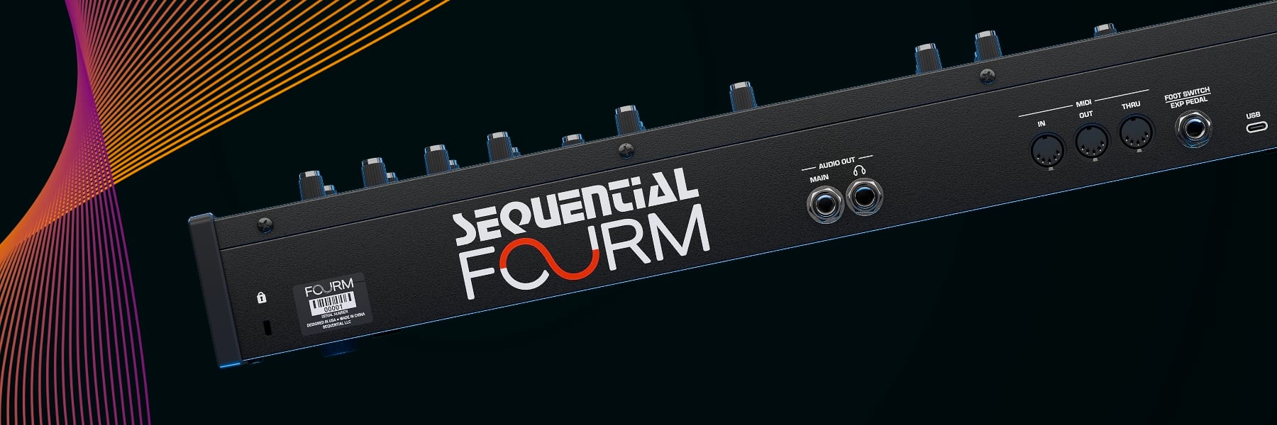 Sequential Fourm es un sintetizador analógico polifónico de 4 voces que combina el tono clásico Sequential, un teclado con pospulsación polifónica y un flujo de trabajo inmediato basado en modulación directa,