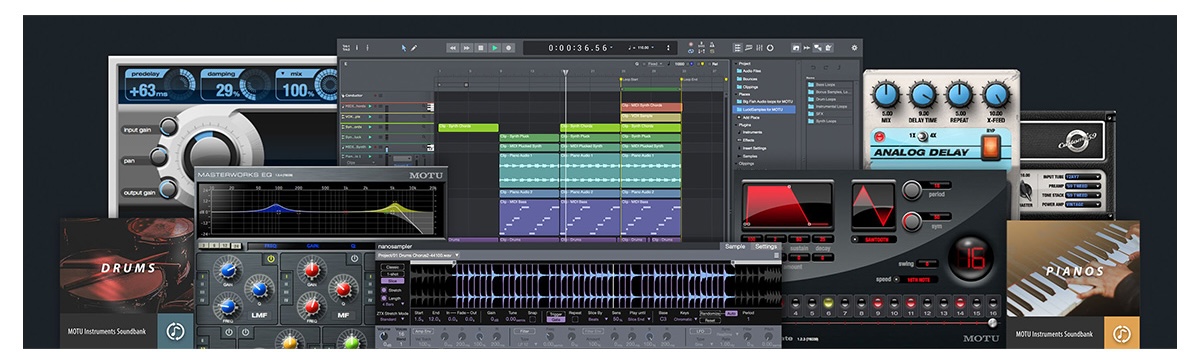 La Motu 848 se entrega con Performer Lite, una estación de trabajo digital que permite grabar, editar, mezclar y masterizar proyectos de forma inmediata.