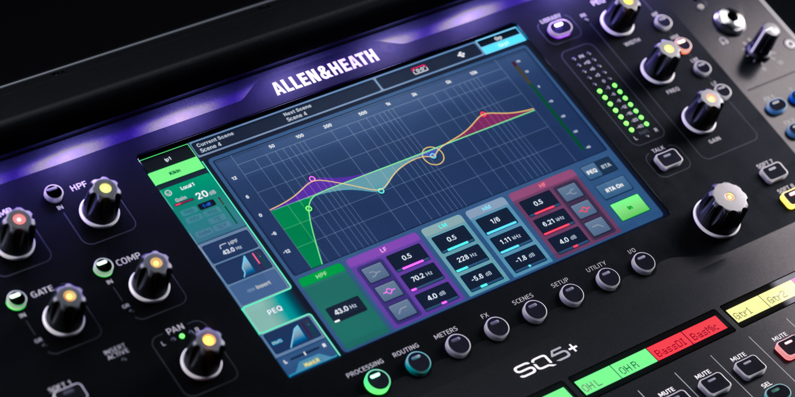 Allen & Heath SQ5+: Mesa de mezclas digital de 48 canales y 44 buses con RackUltra FX