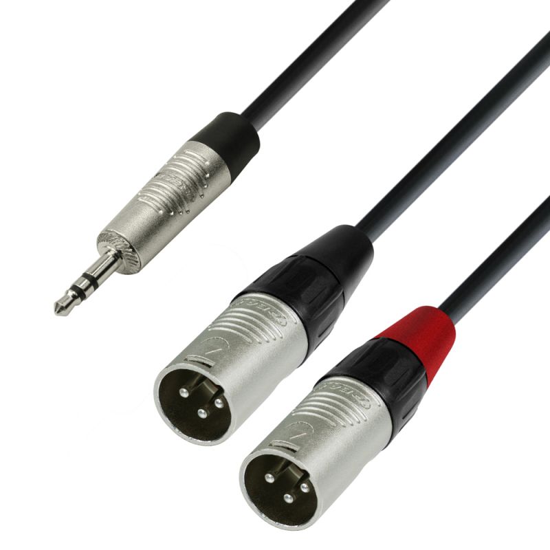Adam Hall Cable de audio Minijack 3,5mm a 2 RCA - 1 metro